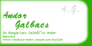andor galbacs business card